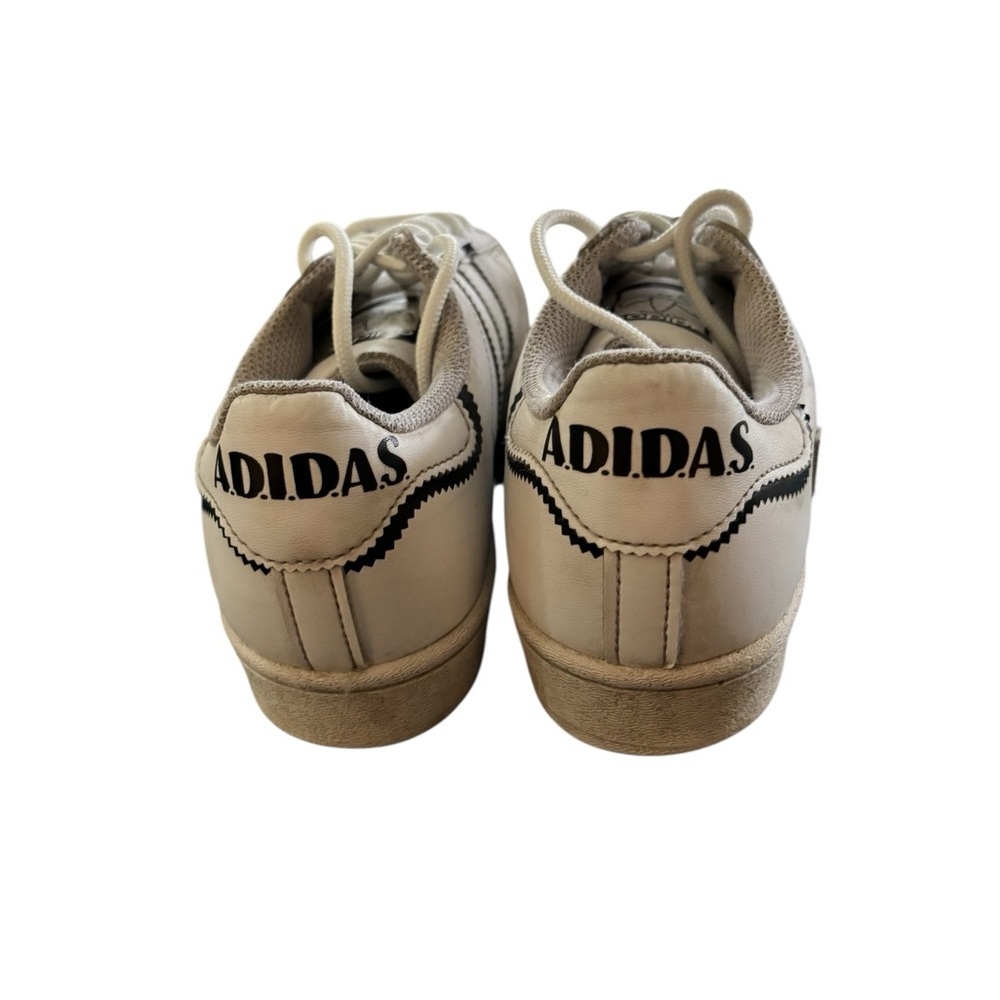 Adidas Originals Superstar Sneaker Kids Sz 3.5 White Low Top Sneakers Lace Up - Picture 2 of 5